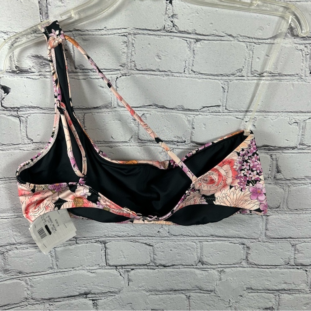 Sanctuary Swim Petal Pusher One Shoulder Bikini Top Asymmetrical Floral L NWT - Picture 4 of 7